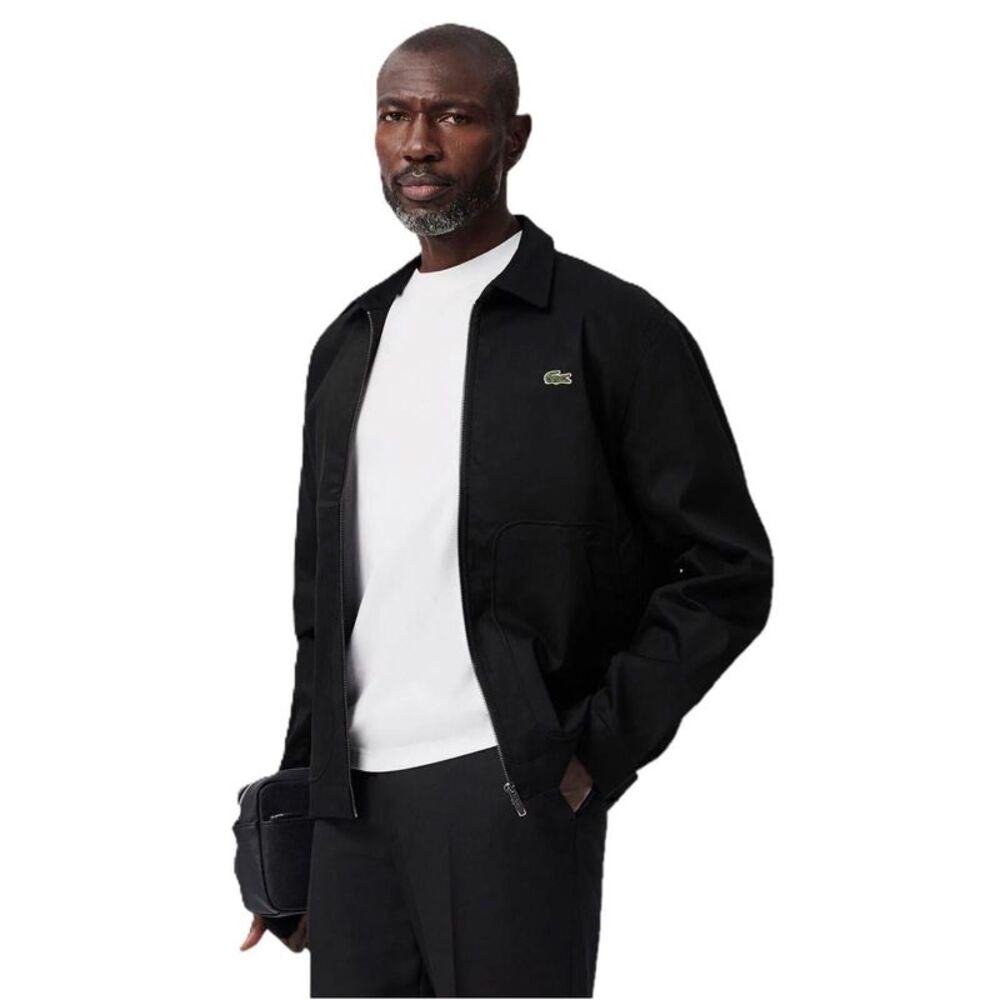 Lacoste Mens Logo Bomber Jacket / Black